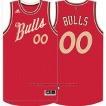Maglia Natale 2015 Chicago Bulls Adidas Personalizzate Rosso
