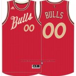 Maglia Natale 2015 Chicago Bulls Adidas Personalizzate Rosso