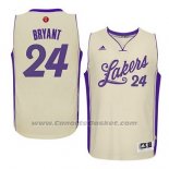 Maglia Natale 2015 Los Angeles Lakers Kobe Bryant #24 Bianco