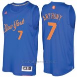 Maglia Natale 2016 New York Knicks Carmelo Anthony #7 Blu
