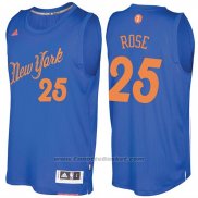 Maglia Natale 2016 New York Knicks Derrick Rose #25 Blu