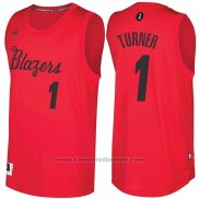 Maglia Natale 2016 Portland Trail Blazers Evan Turner #1 Rosso