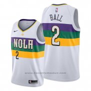 Maglia New Orleans Pelicans Lonzo Ball #2 Citta Bianco