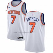 Maglia New York Knicks Carmelo Anthony NO 7 Association Bianco