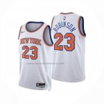 Maglia New York Knicks Mitchell Robinson No 23 Association 2024-25 Bianco