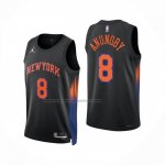 Maglia New York Knicks Og Anunoby No 8 Statement 2025-26 Nero