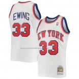 Maglia New York Knicks Patrick Ewing NO 33 Mitchell & Ness 1985-86 Bianco
