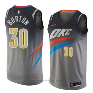 Maglia Oklahoma City Thunder Deonte Burton #30 Citta 2018 Grigio