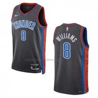 Maglia Oklahoma City Thunder Jalen Williams #8 Citta 2022-23 Grigio