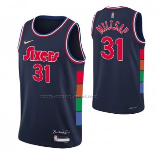 Maglia Philadelphia 76ers Ben Paul Millsap NO 31 Citta 2021-22 Blu