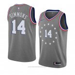 Maglia Philadelphia 76ers Jonathon Simmons #14 Citta 2018-19 Grigio