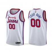 Maglia Philadelphia 76ers Personalizzate Hardwood Classic Bianco