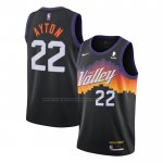 Maglia Phoenix Suns Deandre Ayton NO 22 Citta 2020-21 Nero