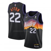 Maglia Phoenix Suns Deandre Ayton NO 22 Citta 2020-21 Nero