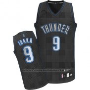 Maglia Ritmo Moda Oklahoma City Thunder Serge Ibaka #9 Nero