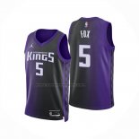 Maglia Sacramento Kings Deaaron Fox No 5 Statement 2024-25 Viola