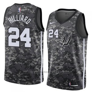 Maglia San Antonio Spurs Darrun Hilliard #24 Citta 2018 Grigio