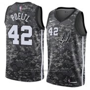 Maglia San Antonio Spurs Jakob Poeltl #42 Citta 2018 Grigio