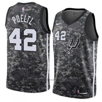 Maglia San Antonio Spurs Jakob Poeltl #42 Citta 2018 Grigio