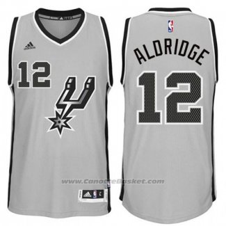 Maglia San Antonio Spurs LaMarcus Aldridge #12 Grigio