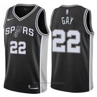 Maglia San Antonio Spurs Rudy Gay #22 Icon 2017-18 Nero