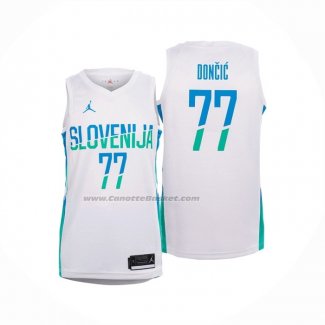 Maglia Slovenia Luka Doncic #77 Home Bianco