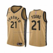 Maglia Toronto Raptors Thaddeus Young #21 Citta 2023-24 Or