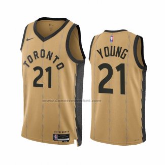 Maglia Toronto Raptors Thaddeus Young #21 Citta 2023-24 Or