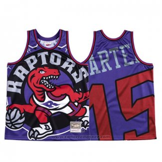 Maglia Toronto Raptors Vince Carter #15 Mitchell & Ness Big Face Viola