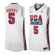 Maglia USA 1992 Kevin Durant #5 Bianco