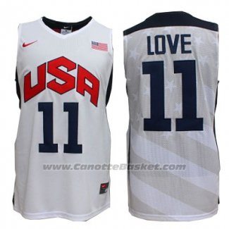 Maglia USA 2012 Kevin Love #11 Bianco