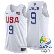 Maglia USA 2016 DeMar DeRozan #9 Bianco