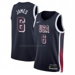 Maglia USA 2024 LeBron James #6 Blu1
