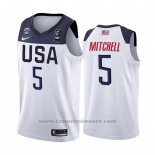 Maglia Usa Donovan Mitchell #5 2019 FIBA Basketball World Cup Bianco