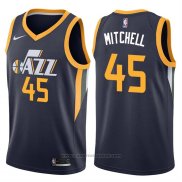 Maglia Utah Jazz Donovan Mitchell #45 Icon Apagado 2017-18 Blu