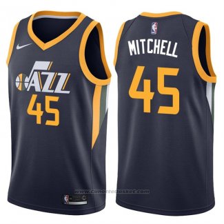 Maglia Utah Jazz Donovan Mitchell #45 Icon Apagado 2017-18 Blu