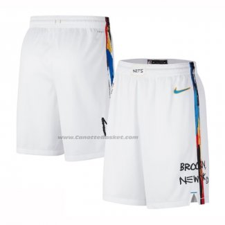 Pantaloncini Brooklyn Nets Citta 2022-23 Bianco