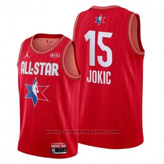 Maglia All Star 2020 Denver Nuggets Nikola Jokic #15 Rosso