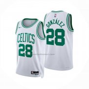 Maglia Boston Celtics Hugo Gonzalez No 28 Association 2025-26 Bianco
