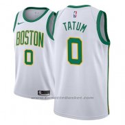 Maglia Boston Celtics Jayson Tatum #0 Citta 2018-19 Bianco