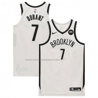 Maglia Brooklyn Nets Kevin Durant #7 Association Autentico Bianco