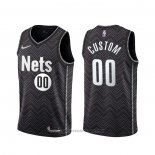 Maglia Brooklyn Nets Personalizzate Earned 2020-21 Nero