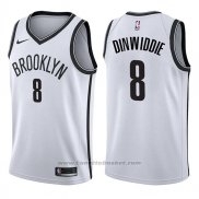 Maglia Brooklyn Nets Spencer Dinwiddie #8 Association 2017-18 Bianco