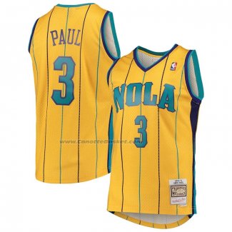 Maglia Charlotte Hornets Chris Paul NO 3 Mitchell & Ness 2010-11 Giallo