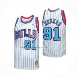 Maglia Chicago Bulls Dennis Rodman No 91 Mitchell & Ness 1996-97 Bianco