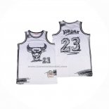 Maglia Chicago Bulls Michael Jordan No 23 Mitchell & Ness 1997-98 Bianco1