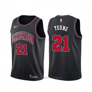 Maglia Chicago Bulls Thaddeus Young #21 Statement Nero