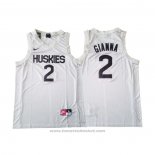 Maglia College Huskies Memorial Gianna #2 Bianco