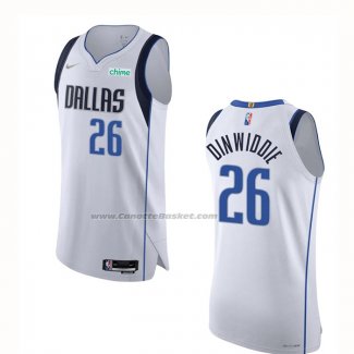 Maglia Dallas Mavericks Spencer Dinwiddie #26 Association Autentico Bianco