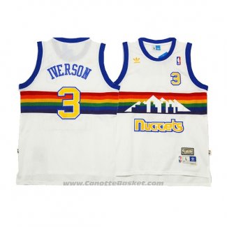 Maglia Denver Nuggets Allen Iverson #3 Retro Bianco